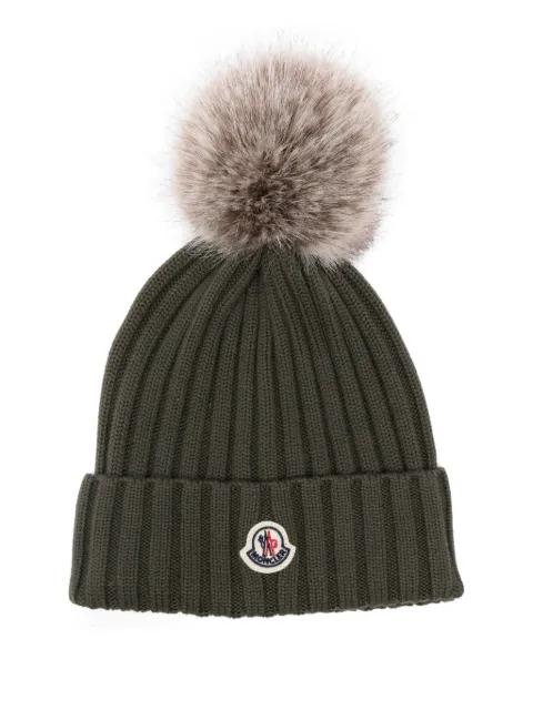 logo-patch beanie hat by MONCLER