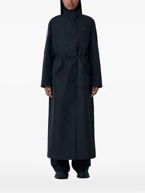 logo-patch buttoned raincoat by MONCLER