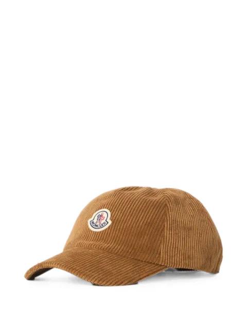 logo-patch corduroy baseball cap by MONCLER