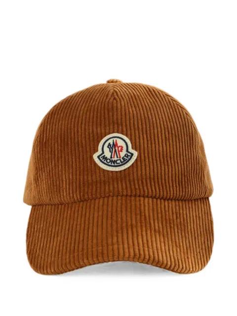 logo-patch corduroy baseball cap by MONCLER