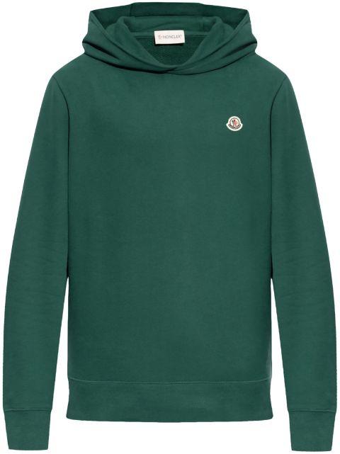 logo-patch cotton hoodie by MONCLER