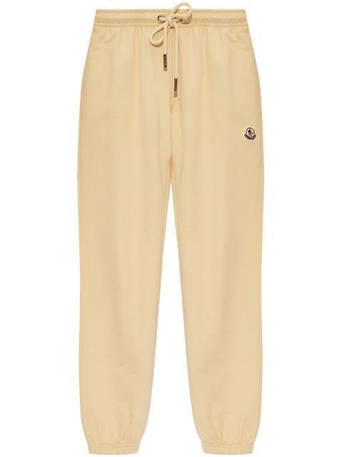 logo-patch cotton track pants by MONCLER