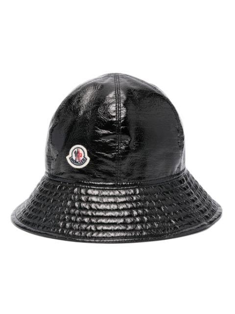 logo-patch high-shine bucket hat by MONCLER