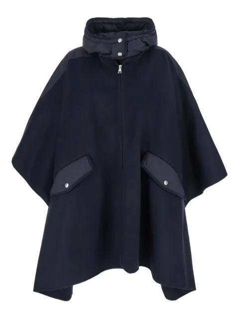 logo-patch hoodied cape by MONCLER