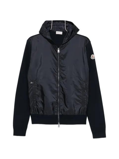 logo-patch panelled hoodie by MONCLER