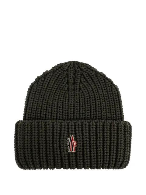logo-patch ribbed hat by MONCLER