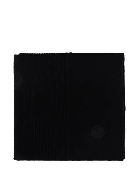 logo-patch ribbed-knit scarf by MONCLER