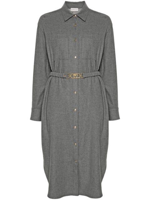 logo-patch shirt dress by MONCLER