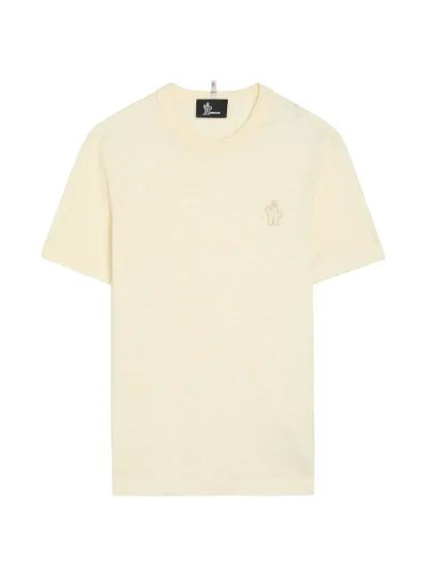 logo-patch slub-texture T-shirt by MONCLER