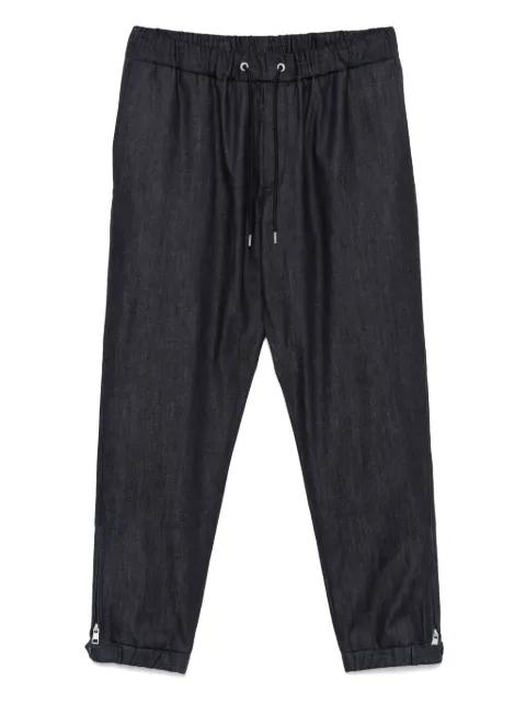 logo-patch tapered trousers by MONCLER