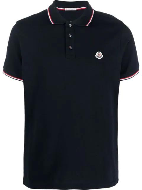 logo-patch tipped polo shirt by MONCLER