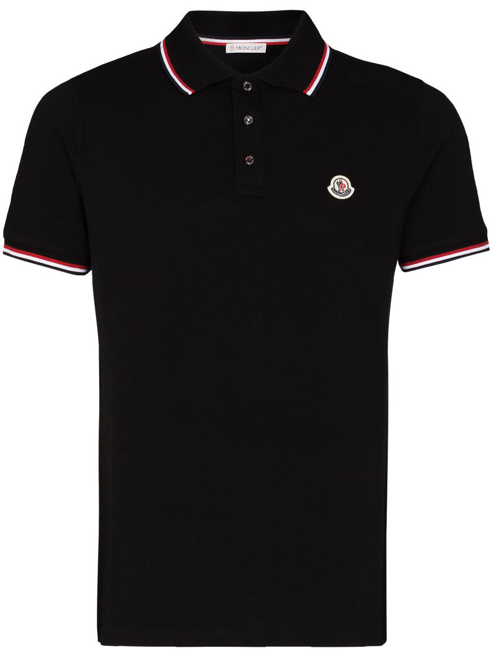 logo-patch tipped polo shirt by MONCLER