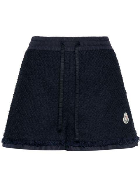 logo-patch tweed shorts by MONCLER