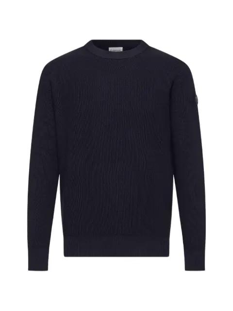 logo-patch waffle-knit sweater by MONCLER
