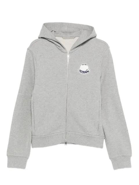 logo-patch zip-up hoodie by MONCLER