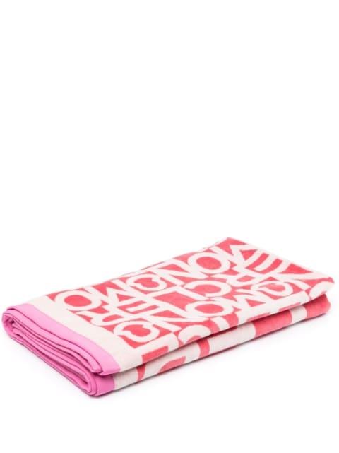 logo-print cotton towel by MONCLER