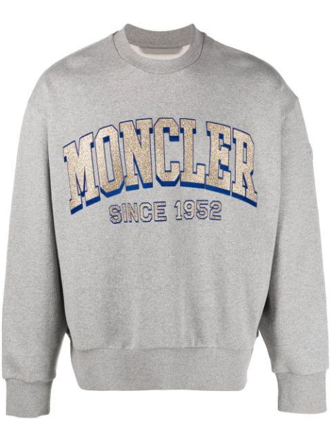 logo-print crew-neck jumper by MONCLER