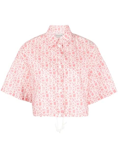 logo-print cropped shirt by MONCLER