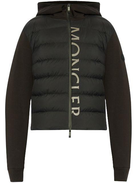 logo-print hoodied padded jacket by MONCLER