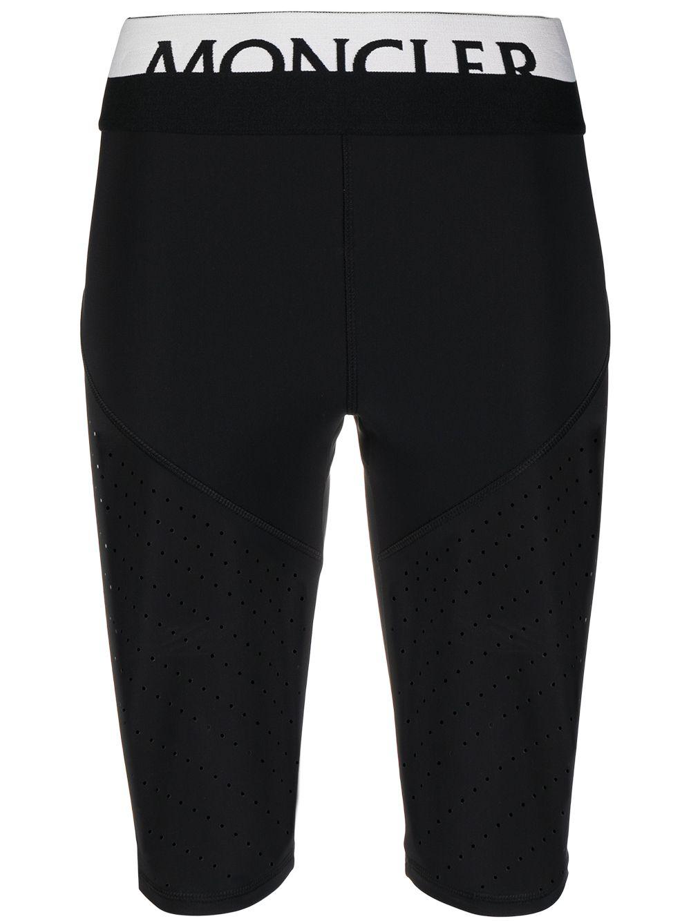 logo waistband perforated cycling shorts by MONCLER