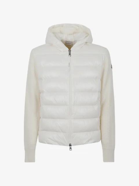 padded waffle-knit hoodie by MONCLER