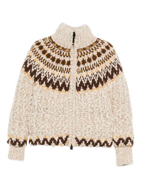 patterned zip cardigan by MONCLER