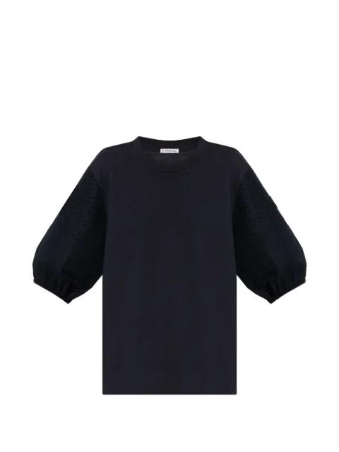 perforated puff-sleeve T-shirt by MONCLER