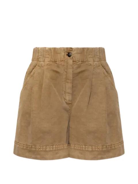 pleated logo-patch shorts by MONCLER