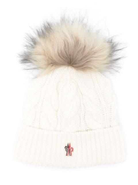 pompom-detail beanie hat by MONCLER