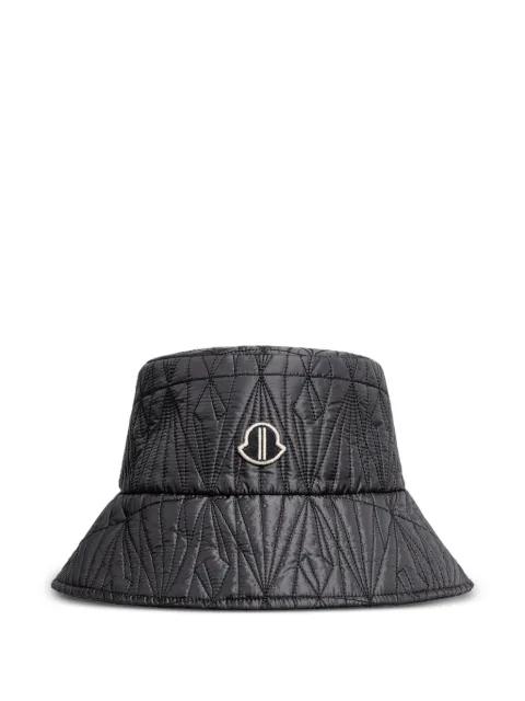 quilted logo-patch bucket hat by MONCLER