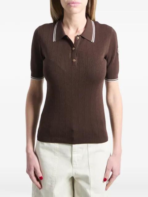rhombus-pattern knitted polo shirt by MONCLER