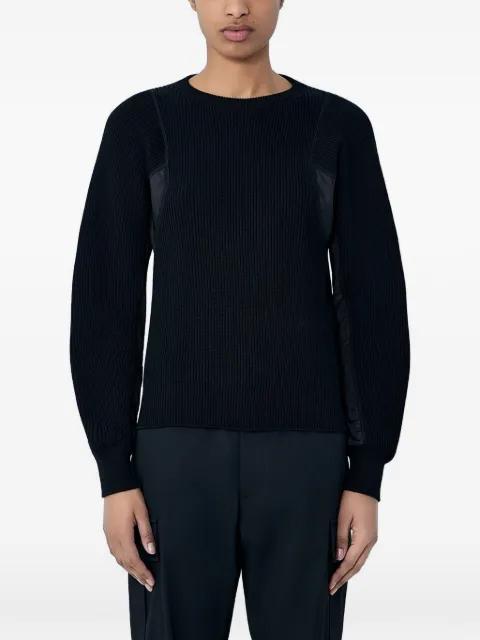 ribbed contrast-panel sweater by MONCLER