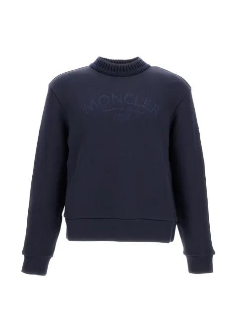 ribbed-cuffs embroidered sweatshirt by MONCLER