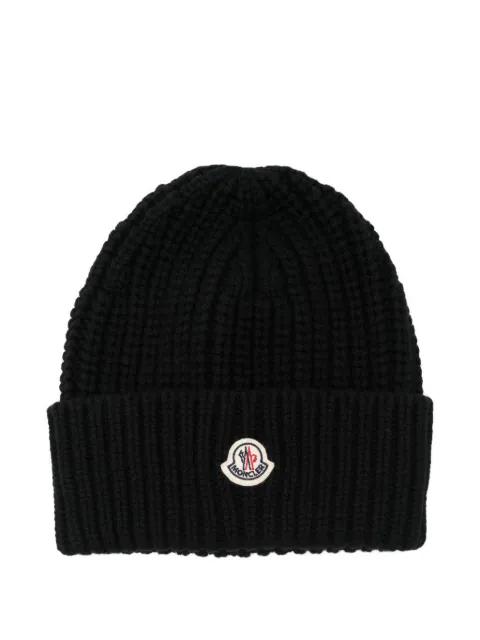 ribbed logo beanie hat by MONCLER