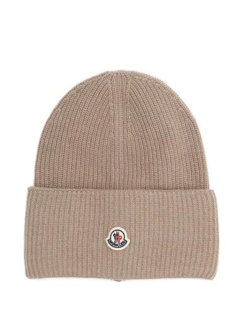 ribbed logo-patch beanie by MONCLER