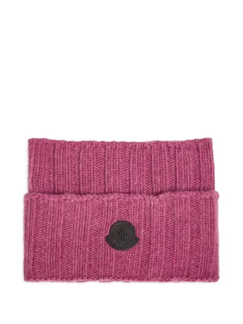 ribbed logo patch beanie hat by MONCLER