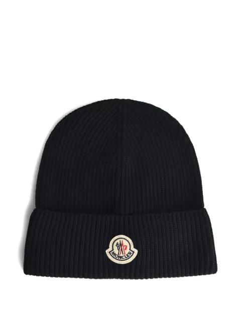 ribbed logo-patch hat by MONCLER