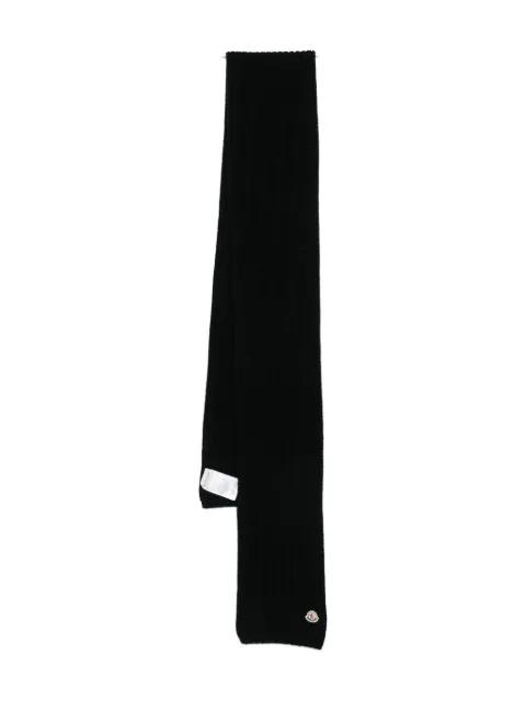 ribbed logo-patch scarf by MONCLER