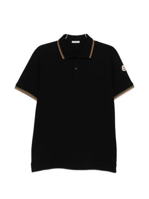 ribbed trim logo patch polo shirt by MONCLER