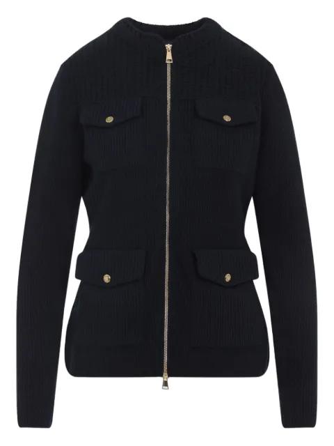 ribbed zip-front fitted jacket by MONCLER