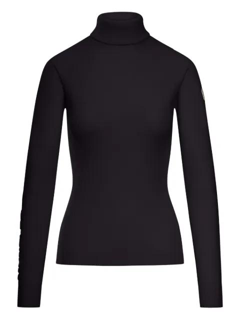 roll neck logo-patch sweater by MONCLER