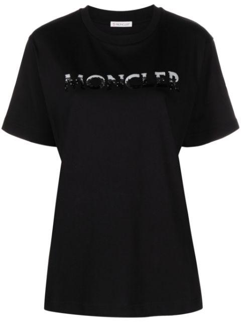 sequin-embellished cotton T-shirt by MONCLER