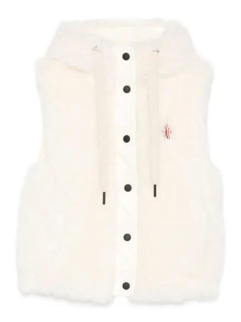 shearling hoodied gilet by MONCLER