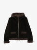shearling-trim hoodied jacket by MONCLER