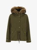 shearling trim parka coat by MONCLER shearling trim parka coat by MONCLER