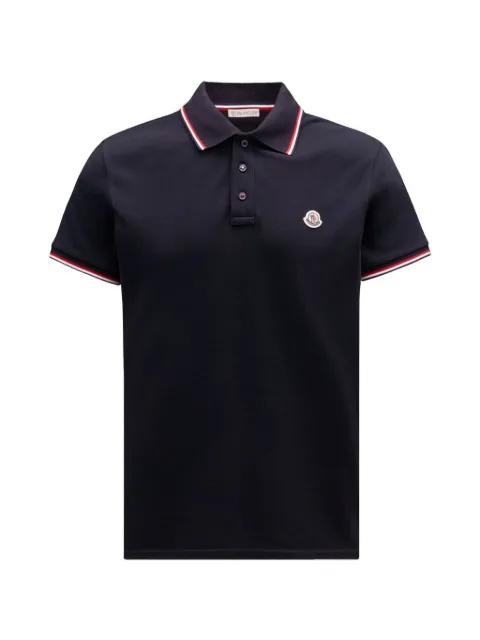striped collar polo shirt by MONCLER