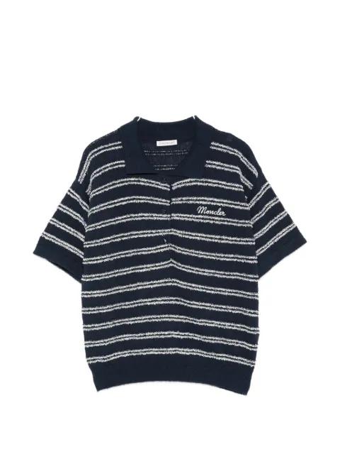 striped embroidered polo shirt by MONCLER
