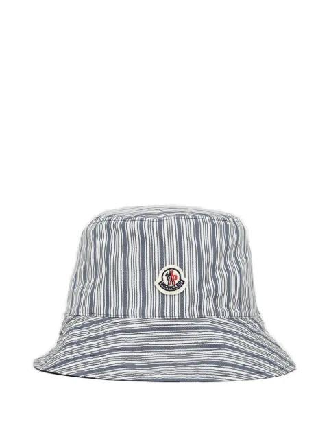 striped logo bucket hat by MONCLER