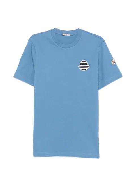 striped-logo cotton T-shirt by MONCLER