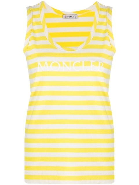 striped logo-print tank top by MONCLER